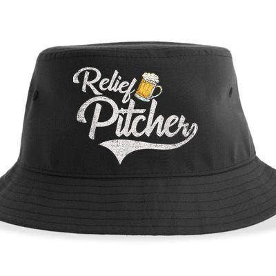 Relief Pitcher Beer And Baseball Funny Sustainable Bucket Hat