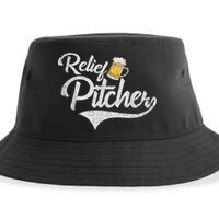 Relief Pitcher Beer And Baseball Funny Sustainable Bucket Hat