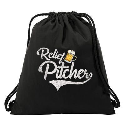 Relief Pitcher Beer And Baseball Funny Drawstring Bag