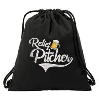 Relief Pitcher Beer And Baseball Funny Drawstring Bag