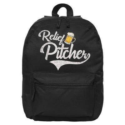 Relief Pitcher Beer And Baseball Funny 16 in Basic Backpack