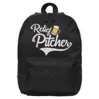 Relief Pitcher Beer And Baseball Funny 16 in Basic Backpack