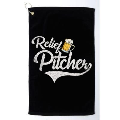 Relief Pitcher Beer And Baseball Funny Golf Towel