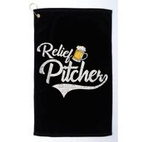 Relief Pitcher Beer And Baseball Funny Golf Towel