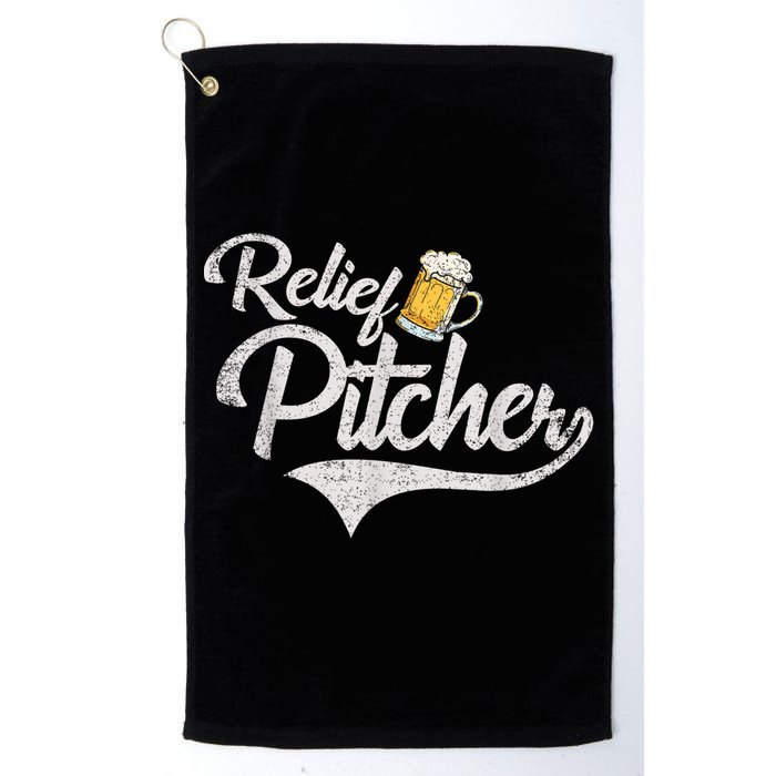 Relief Pitcher Beer And Baseball Funny Golf Towel