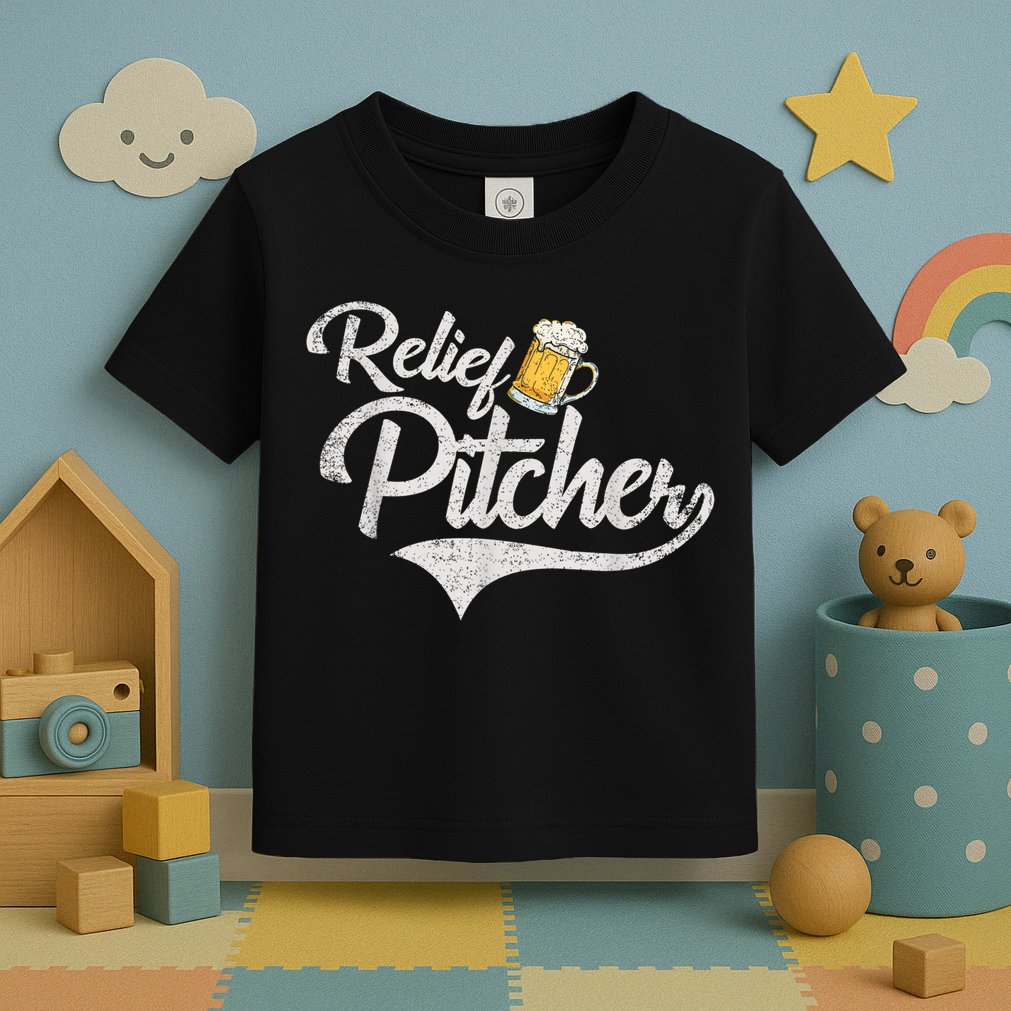 Relief Pitcher Beer And Baseball Funny Toddler T-Shirt