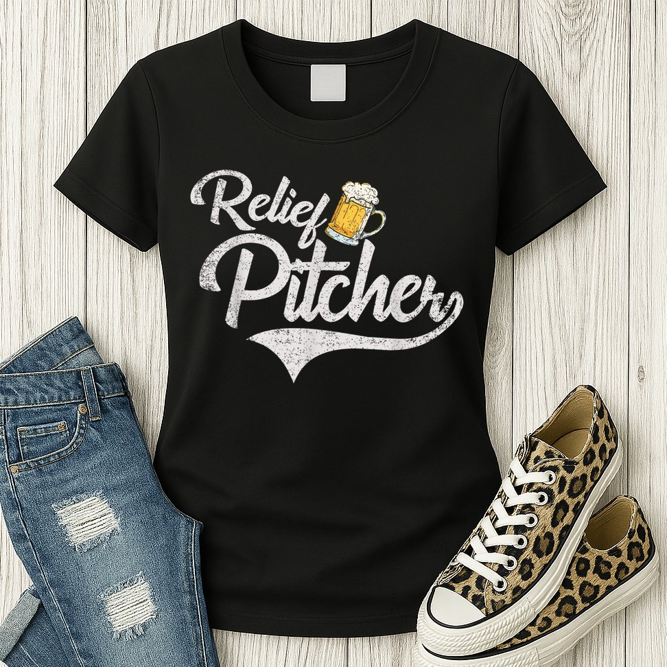Relief Pitcher Beer And Baseball Funny Womens T-Shirt