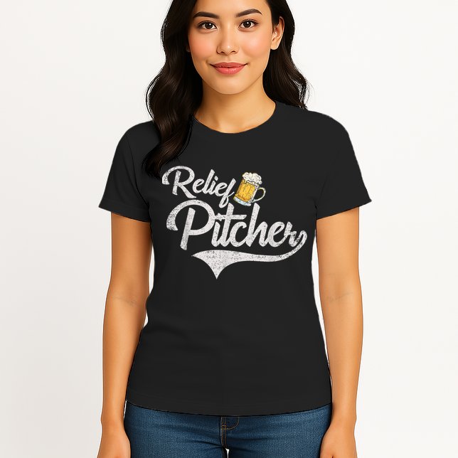 Relief Pitcher Beer And Baseball Funny Womens T-Shirt