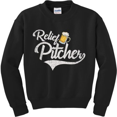 Relief Pitcher Beer And Baseball Funny Kids Sweatshirt