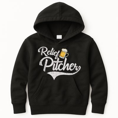 Relief Pitcher Beer And Baseball Funny Kids Hoodie