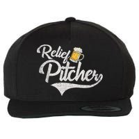 Relief Pitcher Beer And Baseball Funny Wool Snapback Cap
