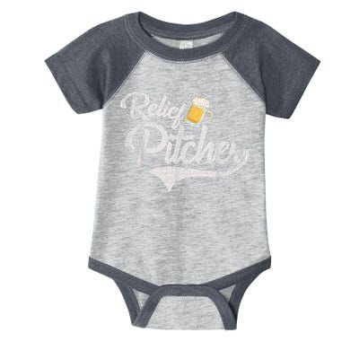 Relief Pitcher Beer And Baseball Funny Infant Baby Jersey Bodysuit