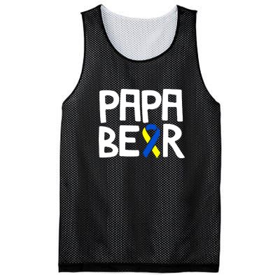 Ribbon Papa Bear Down Syndrome Awareness T21 Day Gift Mesh Reversible Basketball Jersey Tank