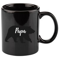 Rustic Papa Bear Funny Gift 11oz C Handle Ceramic Mug