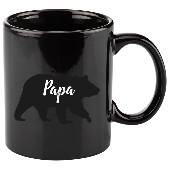 Rustic Papa Bear Funny Gift 11oz C Handle Ceramic Mug