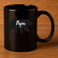 Rustic Papa Bear Funny Gift 11oz C Handle Ceramic Mug