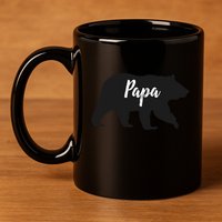 Rustic Papa Bear Funny Gift 11oz C Handle Ceramic Mug
