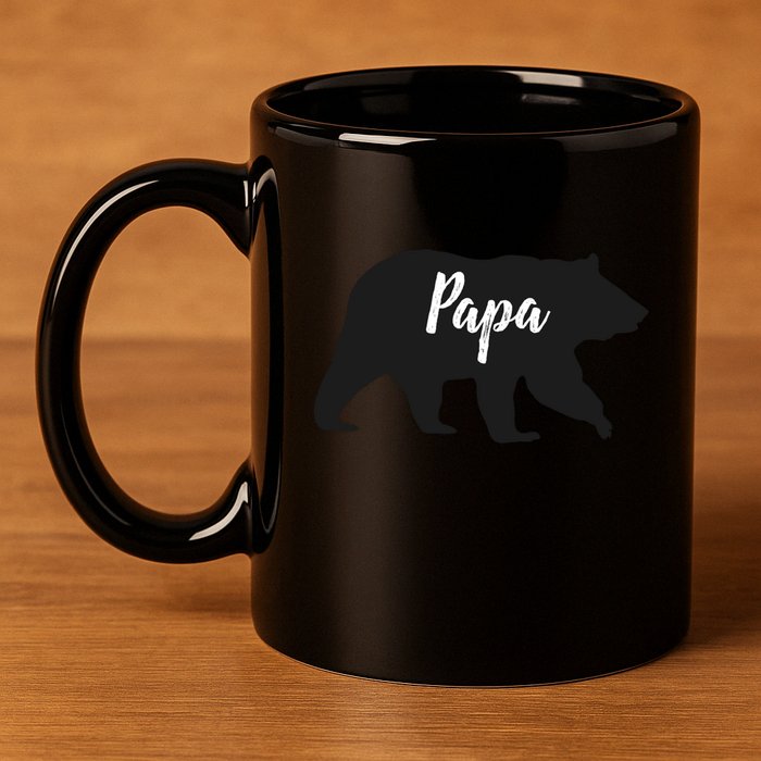 Rustic Papa Bear Funny Gift 11oz C Handle Ceramic Mug