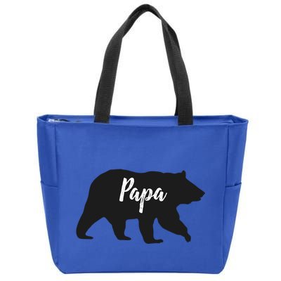 Rustic Papa Bear Funny Gift Zip Tote Bag