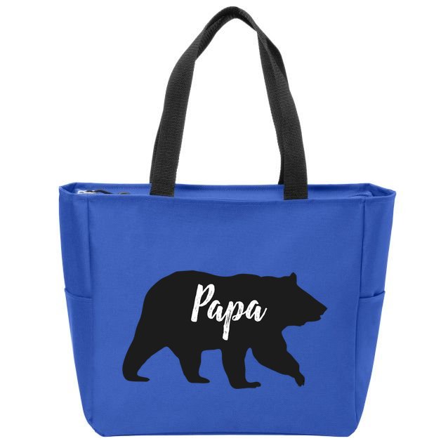 Rustic Papa Bear Funny Gift Zip Tote Bag