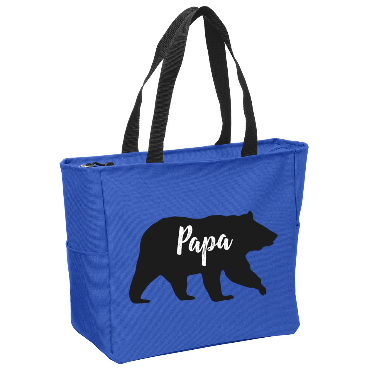 Rustic Papa Bear Funny Gift Zip Tote Bag