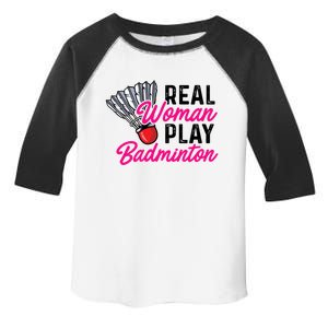 Real Play Badminton Badminton Player Shuttlecock Sport Great Gift Toddler Fine Jersey T-Shirt