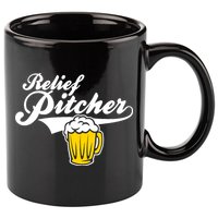 Relief Pitcher Beer And Baseball 11oz C Handle Ceramic Mug