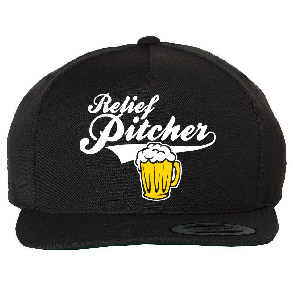 Relief Pitcher Beer And Baseball Wool Snapback Cap