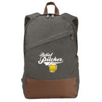 Relief Pitcher Beer And Baseball Cotton Canvas Backpack