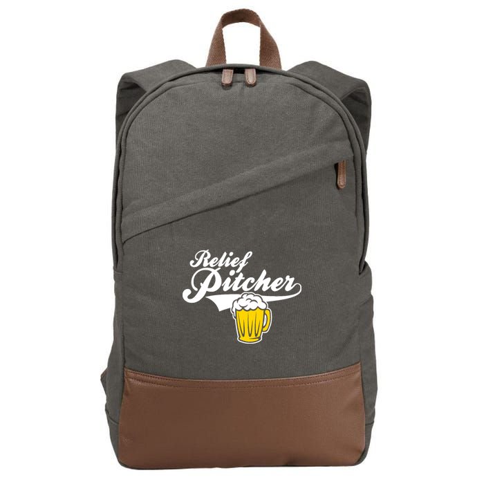 Relief Pitcher Beer And Baseball Cotton Canvas Backpack