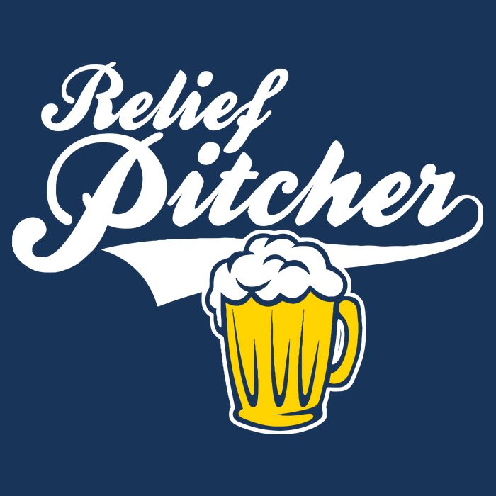 Relief Pitcher Beer And Baseball 7 Panel Mesh Trucker Snapback Hat