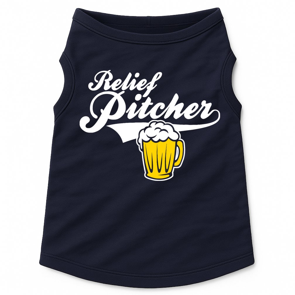 Relief Pitcher Beer And Baseball Doggie Tank