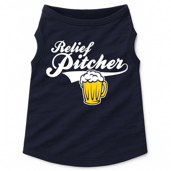 Relief Pitcher Beer And Baseball Doggie Tank