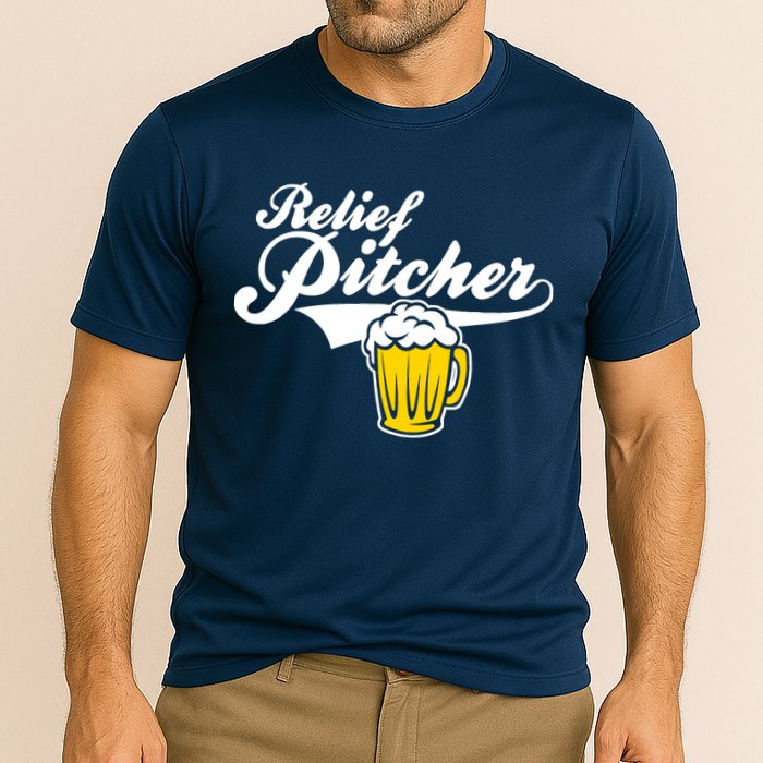 Relief Pitcher Beer And Baseball Cooling Performance Crew T-Shirt