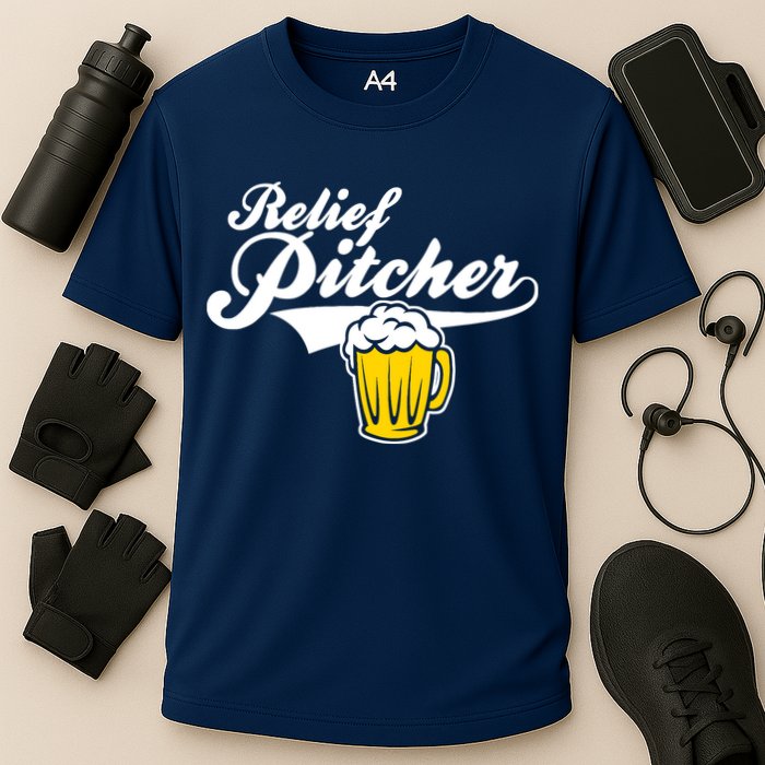 Relief Pitcher Beer And Baseball Cooling Performance Crew T-Shirt