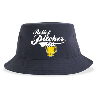 Relief Pitcher Beer And Baseball Sustainable Bucket Hat