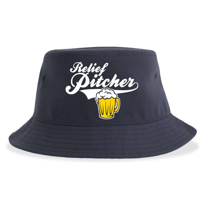 Relief Pitcher Beer And Baseball Sustainable Bucket Hat