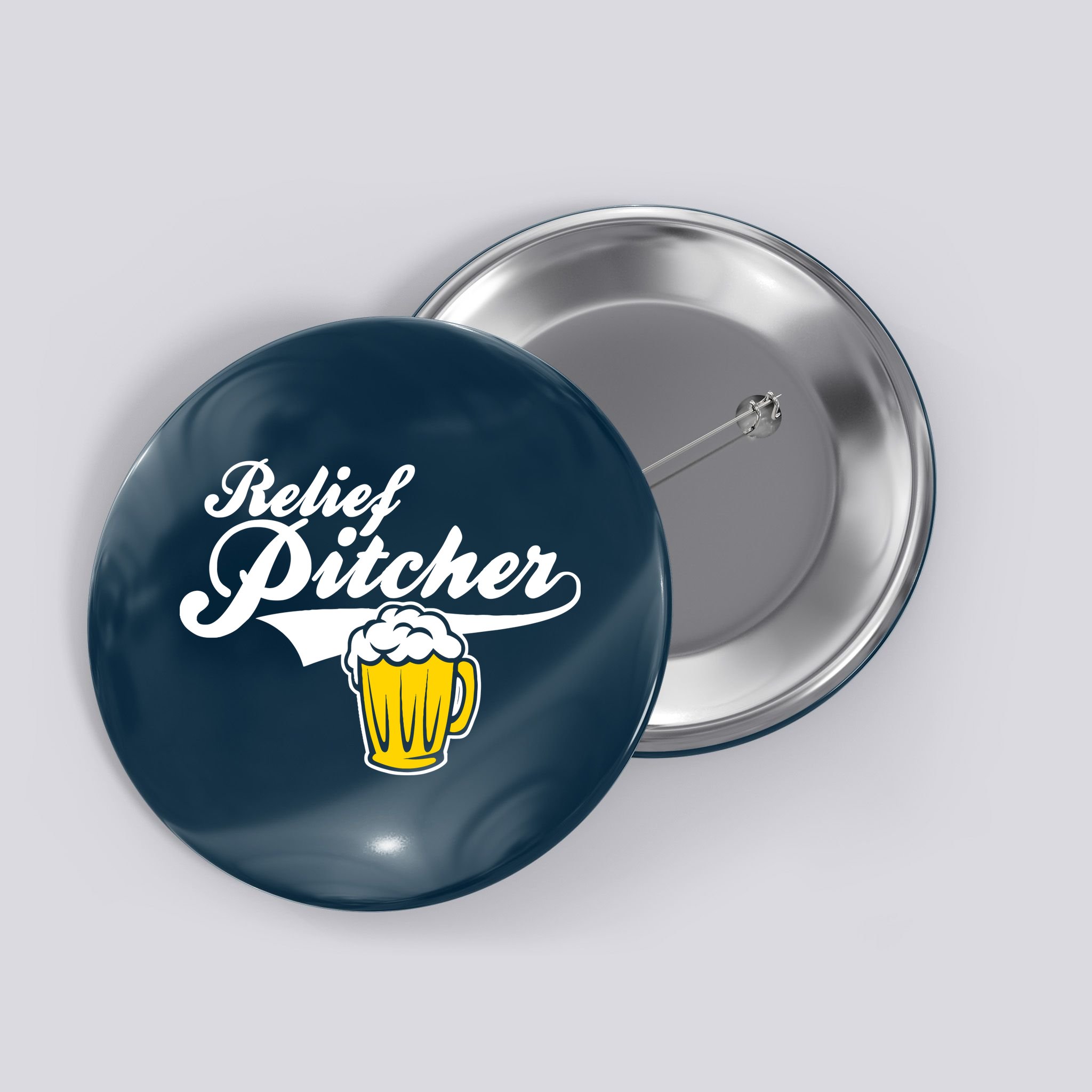 Relief Pitcher Beer And Baseball Button