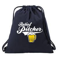 Relief Pitcher Beer And Baseball Drawstring Bag