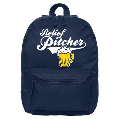 Relief Pitcher Beer And Baseball 16 in Basic Backpack
