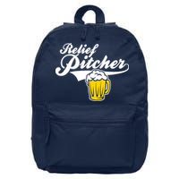 Relief Pitcher Beer And Baseball 16 in Basic Backpack