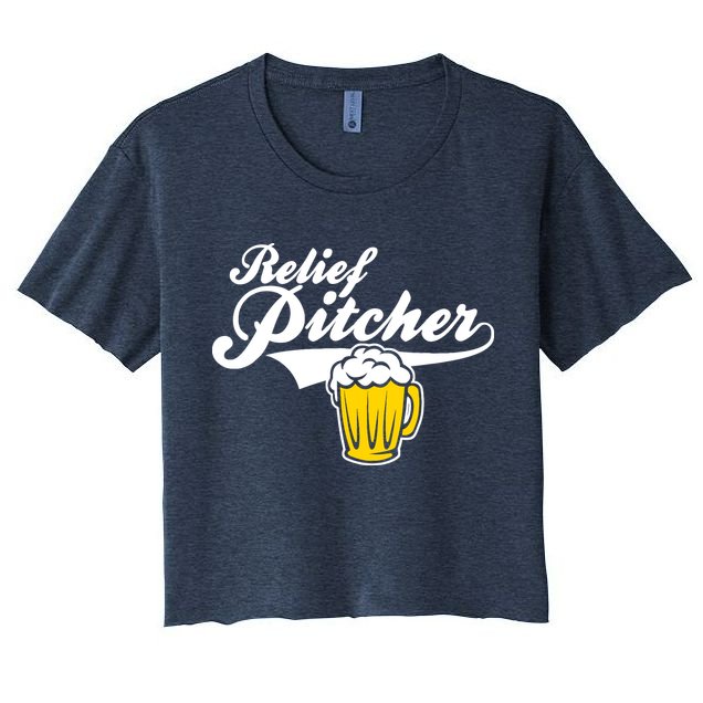 Relief Pitcher Beer And Baseball Women's Crop Top Tee