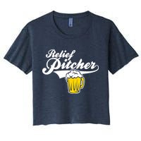 Relief Pitcher Beer And Baseball Women's Crop Top Tee