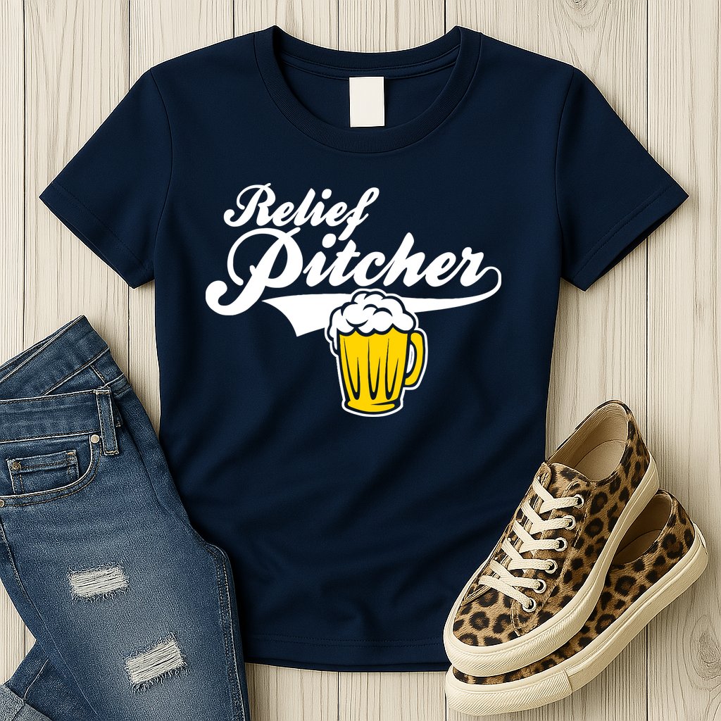 Relief Pitcher Beer And Baseball Womens T-Shirt