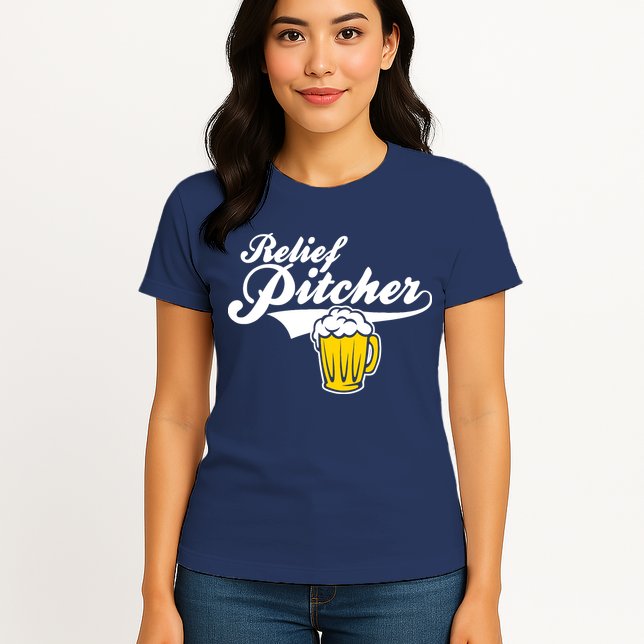 Relief Pitcher Beer And Baseball Womens T-Shirt