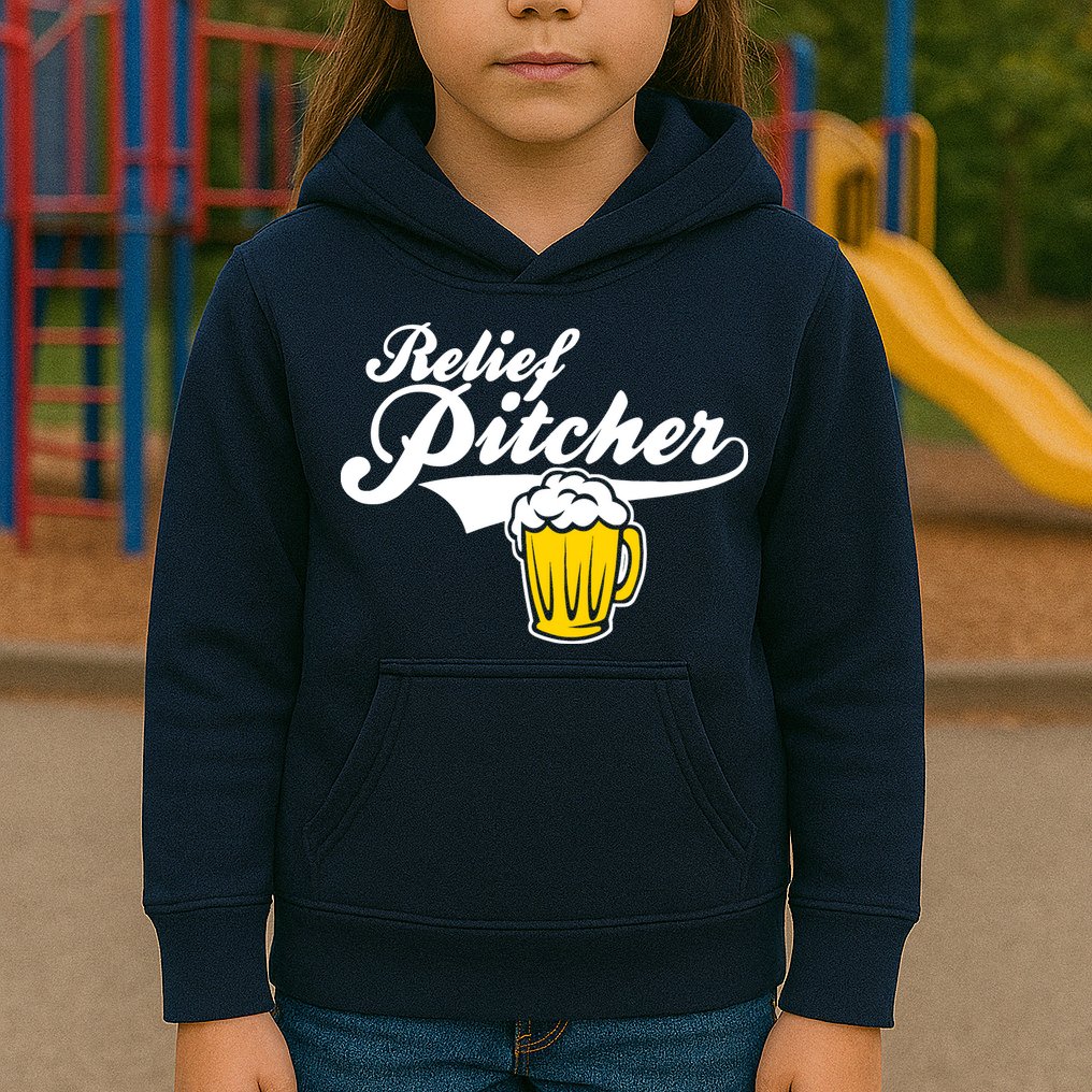 Relief Pitcher Beer And Baseball Kids Hoodie