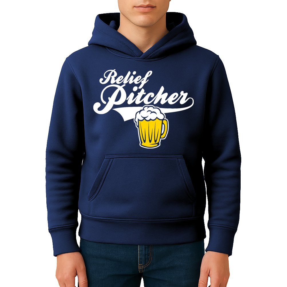 Relief Pitcher Beer And Baseball Kids Hoodie