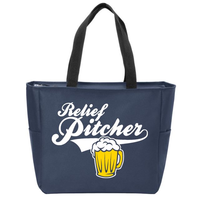 Relief Pitcher Beer And Baseball Zip Tote Bag