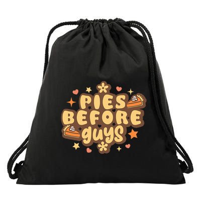 Retro Pies Before Guys Funny Thanksgiving Pies Drawstring Bag