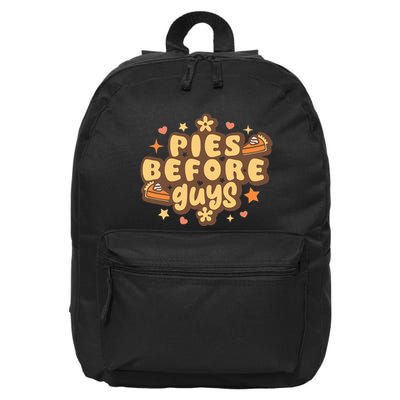 Retro Pies Before Guys Funny Thanksgiving Pies 16 in Basic Backpack